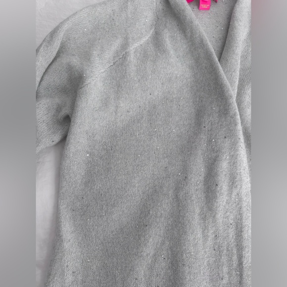 Lilly Pulitzer Tatum Sequin Open Front Cardigan SZ M Coconut Metallic - Picture 9 of 16